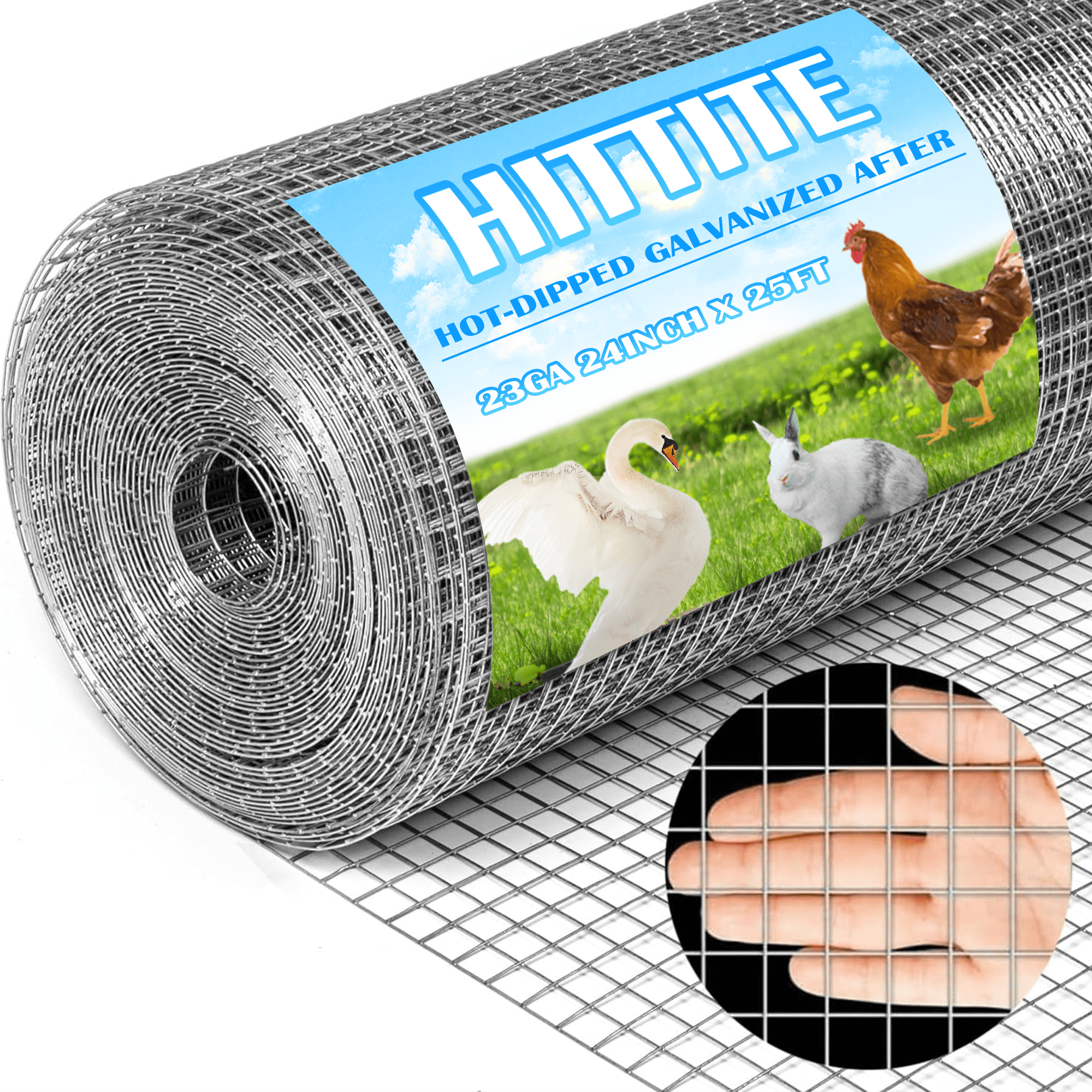 AggFencer 16in X 25ft Hardware Cloth 1/8 Inch 27Ga Hot Dipped Galvanized After Welding, Chicken - View #6