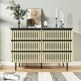 thumbnail image 1 of HIUU Beige Modern Rattan Shape Sideboard with 6 Drawers for Living Room, Entryway, Hallway, 1 of 10