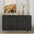 thumbnail image 1 of HIUU Black Fluted Buffet Storage Cabinet with 4 Door Cabinets - Modern Farmhouse Sideboard for Dining Room, Living Room and Entryway., 1 of 9