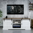 HIUU Modern Barn Door TV Stand with Storage,Tall TV Stand for Living