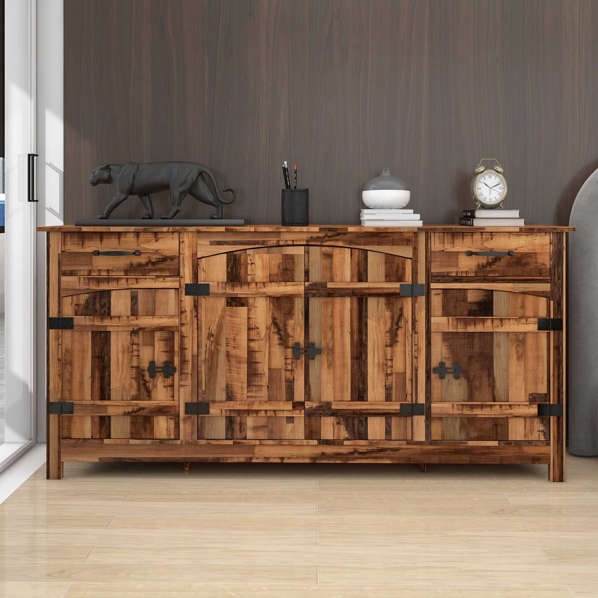 HIUU Modern Classic Dark Brown Storage for Living Room 71