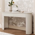 thumbnail image 1 of HIUU White Fluted Console Table with Drawers for Entryway,Modern Entryway Table with Storage,Long Sofa Tables,Tall Hallway Tables,Oval Top and 2 Drawers(Champagne White), 1 of 10