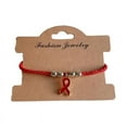 thumbnail image 1 of HIV/AIDS Awareness Bracelets Red Ribbon Wristband Fashion Statement Jewelry, 1 of 11