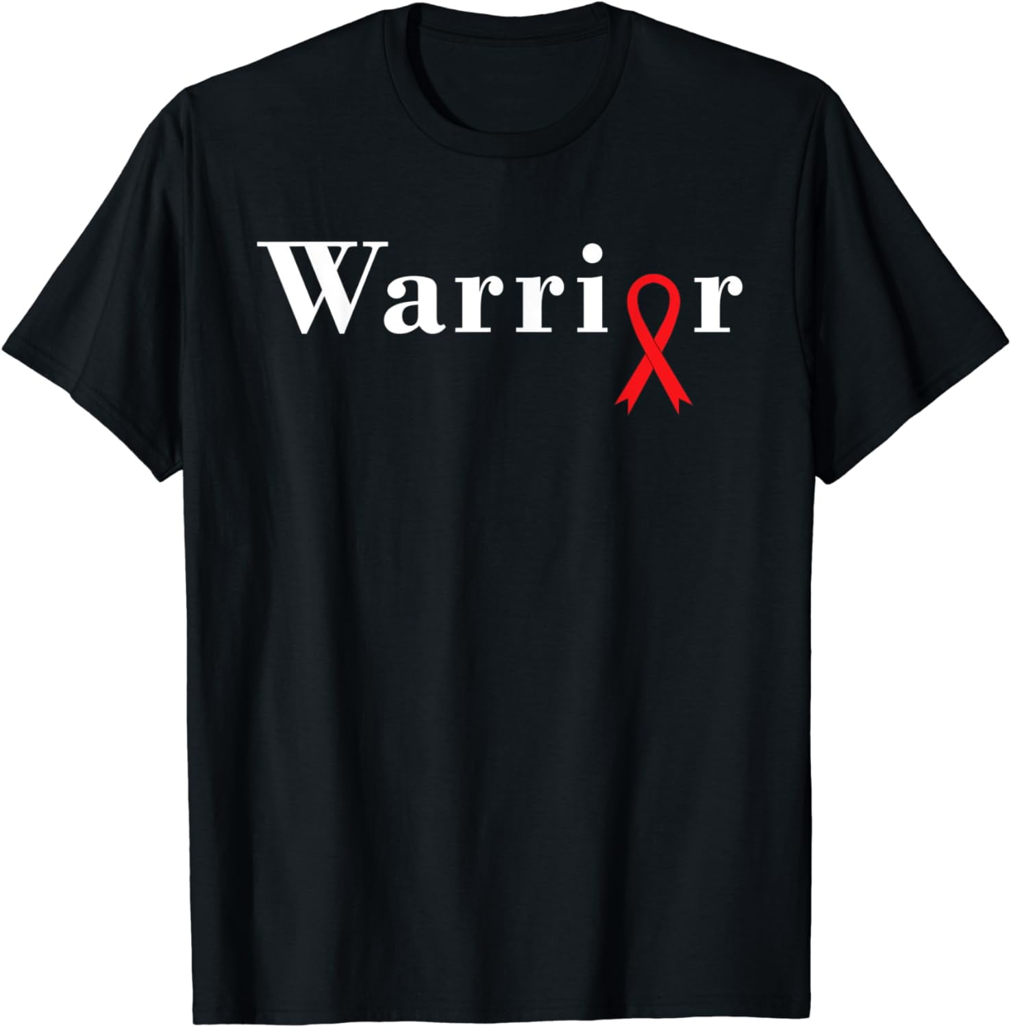 HIV AIDS Substance-Abuse Red Awareness Ribbon Warrior Fight T-Shirt ...