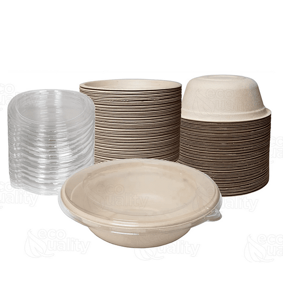 HIVE 250 Pack 32 oz Disposable Bowls, Eco-Friendly Disposable Bagasse Bowl, Duty Biodegradable Bowls Made Of Sugarcane, Heavy Duty Compostable Bowls Party Serving Bowls for Salad, Dessert