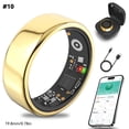 thumbnail image 1 of HIVISUALS Health & Fitness Tracking Ring | Sleep Monitor | 5-Day Battery & IP68 Waterproof | Gold, Size 10, 1 of 9