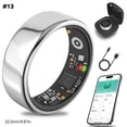 thumbnail image 1 of HIVISUALS Health & Fitness Tracking Ring | Sleep Monitor | 5-Day Battery & IP68 Waterproof | Silver, Size 13, 1 of 9