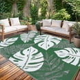 thumbnail image 1 of HIWEAVER 8' x 10' Green/White Outdoor Rug PP Plastic Straw Woven Waterproof Patio Rug with Border Portable Outside Carpet for Balcony Deck Picnic Garden Decor, 1 of 7