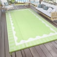 thumbnail image 1 of HIWEAVER 9' x 12' Light Green Outdoor Rug PP Plastic Straw Woven Waterproof Patio Rug with Border Portable Outside Carpet for Balcony Deck Picnic Garden Decor, 1 of 6