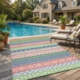 thumbnail image 1 of HIWEAVER 9' x 12' Red/Green Outdoor Rug PP Plastic Straw Woven Waterproof Patio Rug with Border Portable Outside Carpet for Balcony Deck Picnic Garden Decor, 1 of 7