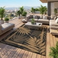 thumbnail image 1 of HIWEAVER 9'x 18' Black Brown Outdoor Rug Garden Decor Geometric Floral Carpet Plastic Straw Waterproof Patio Area Rug for Balcony Deck Picnic Portable Camping Mat, 1 of 5