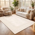 thumbnail image 1 of HIWEAVER Beige 5' x 7' Washable Area Rugs for Living Room Soft Geometric Bordered Indoor Modern Large Throw Carpet for Dining Room Non Slip Farmhouse Floor Cover for Home Decor, 1 of 6