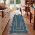 thumbnail image 1 of HIWEAVER Blue 9' x 12' Scalloped-edge Easy Jute Area Rug for Living Room Modern Bordered Indoor Outdoor Neutral Carpet for Patios Non Slip Washable Throw Mat for Home Decor, 1 of 7
