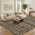 thumbnail image 1 of HIWEAVER Brown 10' x 13' Washable Boho Geometric Area Rug for Living Room Indoor Throw Carpet Modern Non-Slip Foldable Floor Cover for Dorm Home Decor, 1 of 6