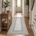 thumbnail image 1 of HIWEAVER Camel 2' x 6' Washable Runner for Kitchen Soft Geometric Bordered Indoor Throw Carpet Modern Non-Slip Foldable Doormat for Hallway Farmhouse Dorm Home Decor, 1 of 6