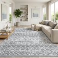 Neutral Fun Rug HIWEAVER Gray 5' x 7' Modern Washable Boho Geometric Neutral Area Rug ...