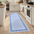 thumbnail image 1 of HIWEAVER Light Blue 2' x 6' Scalloped Washable Runner for Hallway Modern Solid Bordered Carpet for Kitchen Non-Slip Stain Resistant Accent Throw Mat for Dining Room Home Decor, 1 of 6