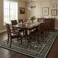 thumbnail image 1 of HIWEAVER Navy/Black 8' x 10' Distressed Floral Vintage Area Rug for Living Room Washable Non Slip Indoor Carpet for Bedroom Decor Low Pile Farmhouse Floor Cover, 1 of 6