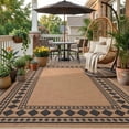 thumbnail image 1 of HIWEAVER Yellow 9' x 12' Modern Geometric Easy Jute Area Rug for Living Room Washable Bordered Diamond Print Indoor Outdoor Carpet Non-Slip Stain-Resistant Kitchen Throw Mat Patio Rug Decor, 1 of 7