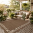 thumbnail image 1 of HIWEAVERBrown5' x 7' Scalloped-edge Easy Jute Area Rug for Living Room Modern Bordered Indoor Outdoor Neutral Carpet for Patios Non Slip Washable Throw Mat for Home Decor, 1 of 7