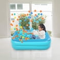 thumbnail image 1 of HIWENA Kiddie Pool, 45" x 35" x14" Green Rectangle, Inflatable Pool, 1 of 7