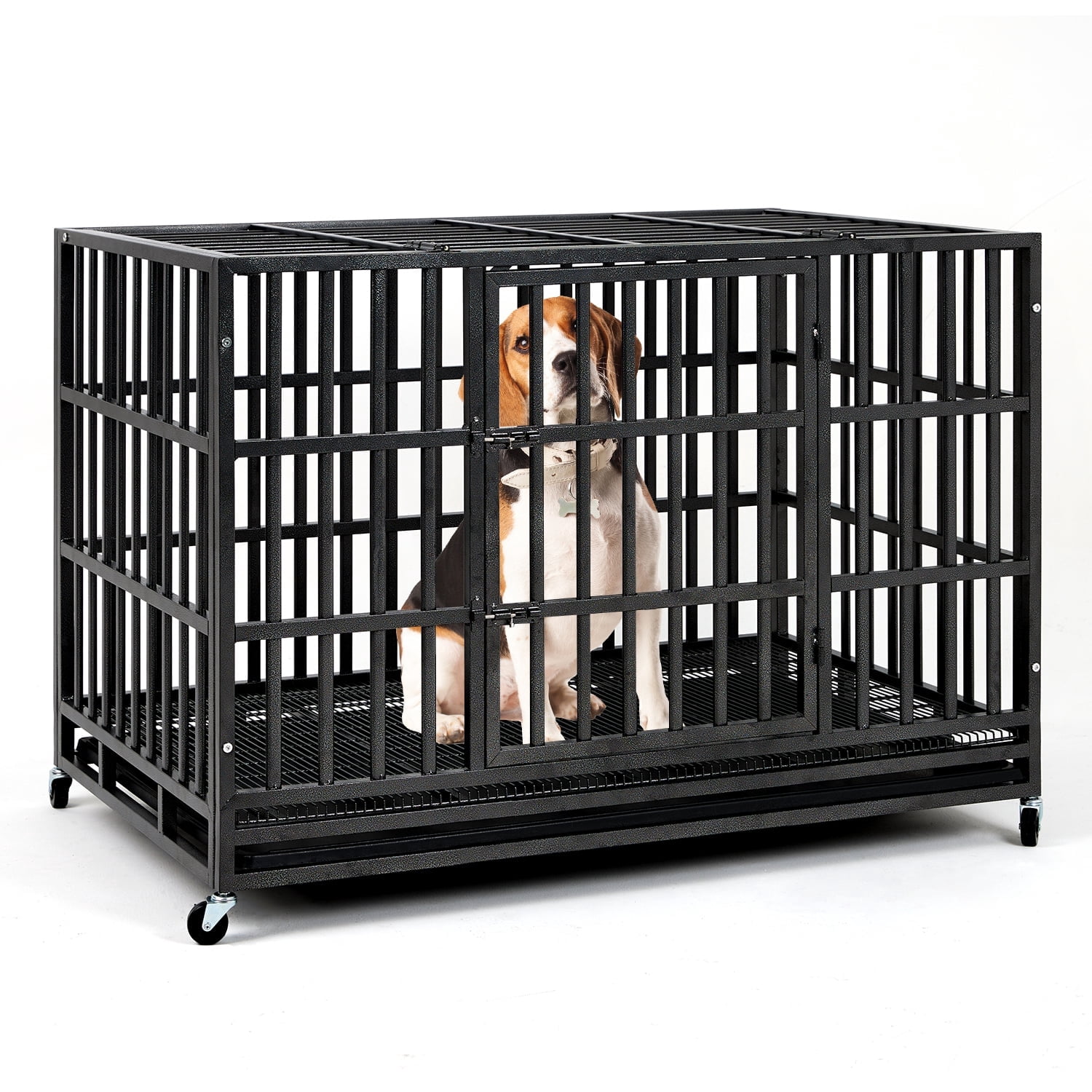 Aixvx 38 inch Heavy Duty Dog Crate for Large Dogs, Double Door, Lock ...