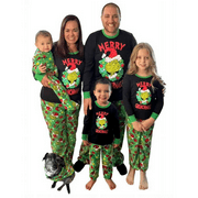 HIXOWIA Grinch Christmas Family Matching Pajamas Sets, Christmas Family Matching Outfits, Grinch Family Long Sleeve Pajamas Matching Sets Union Suits for Christmas, Baby/6M