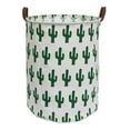 thumbnail image 1 of Laundry Basket with Strong Handles, 19.7"H x 15.7"D Collapsible & Convenient Home Organizer Containers for Kids Toys, Baby Clothing, Nursery Hamper, Home decor ( Round - Green Cactus ), 1 of 6