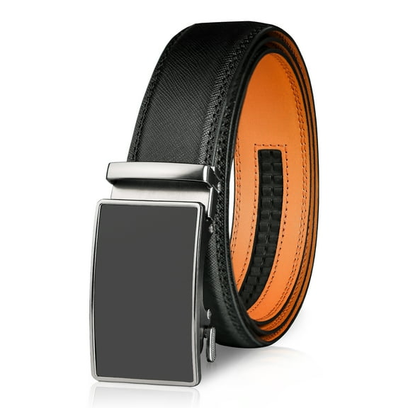 HIYATO Mens Belt for Suits Jeans Belt for Men,1 3/8" Genuine Leather with Easier Slide Buckle, Adjustable Trim to Fit