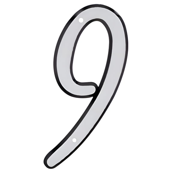 HIllman 841614 4-Inch Nail-On Reflective Plastic House Number 9