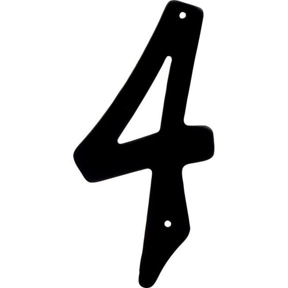 HIllman 841624 4-Inch Nail-On Black Die Cast Aluminum, House Number 4