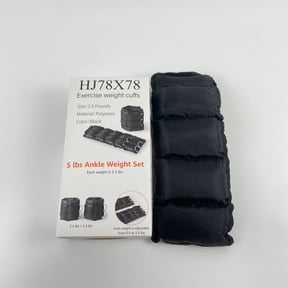 HJ78X78 Exercise weight cuffs,Basics Adjustable Ankle Weights for Men & Women, for Workouts, Resistance Training, Walking, Black