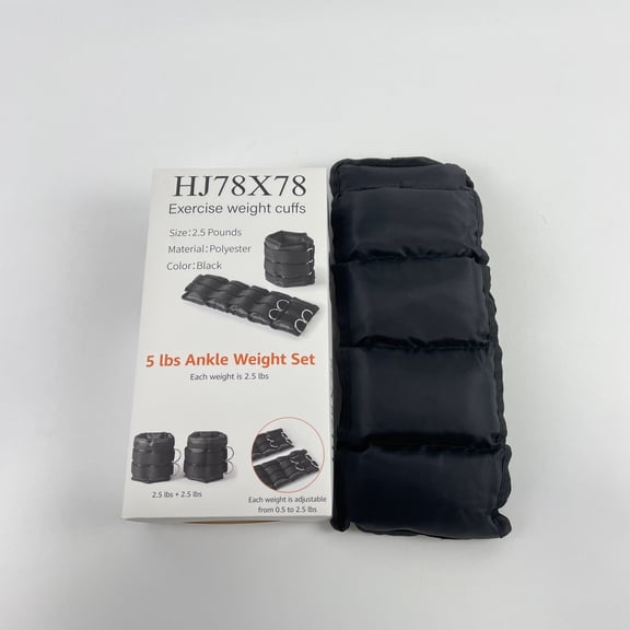 HJ78X78 Exercise weight cuffs,Basics Adjustable Ankle Weights for Men & Women, for Workouts, Resistance Training, Walking, Black