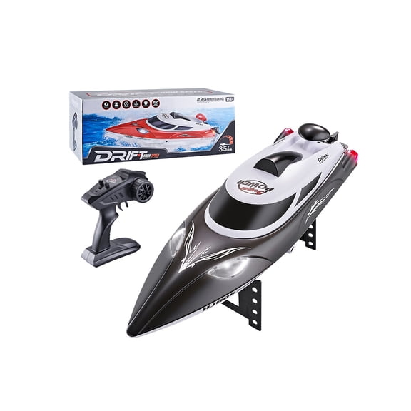 HJ806 Mini RC Boat for Adults, 2.4GHz 35KM/H High Speed Waterproof Remote Control Racing Boat with LED Lights, One-Key Capsize Recovery, Low Battery & Range Alarm for Lake & Pool