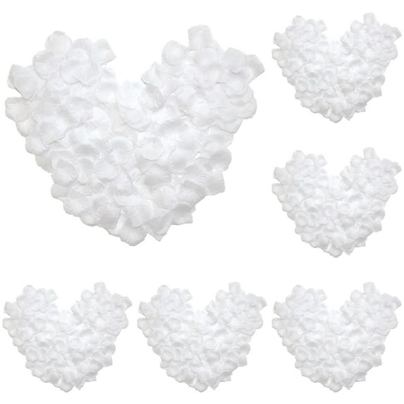 HJBTOP Rose Petals,1200pcs White Rose Flower Petals Artificial Flowers Silk Rose Petals Fake Rose Petals for Romantic Night Valentine ' Day Wedding Party Flower Decorations,100pcs*12