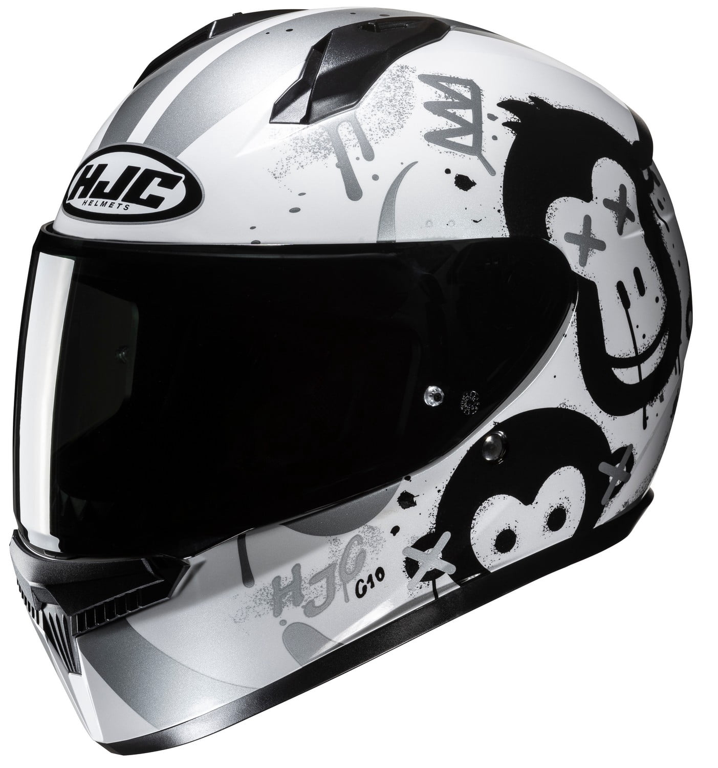 HJC C10 Geti Motorcycle Helmet White/Gray XXS
