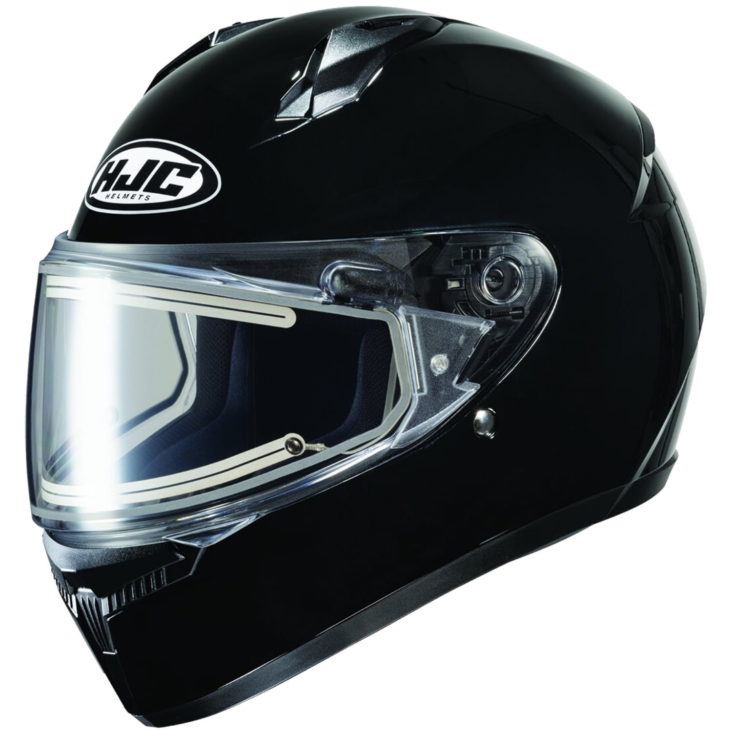 HJC C10 Solid Snow Helmet w/Heated Electric Shield Black LG
