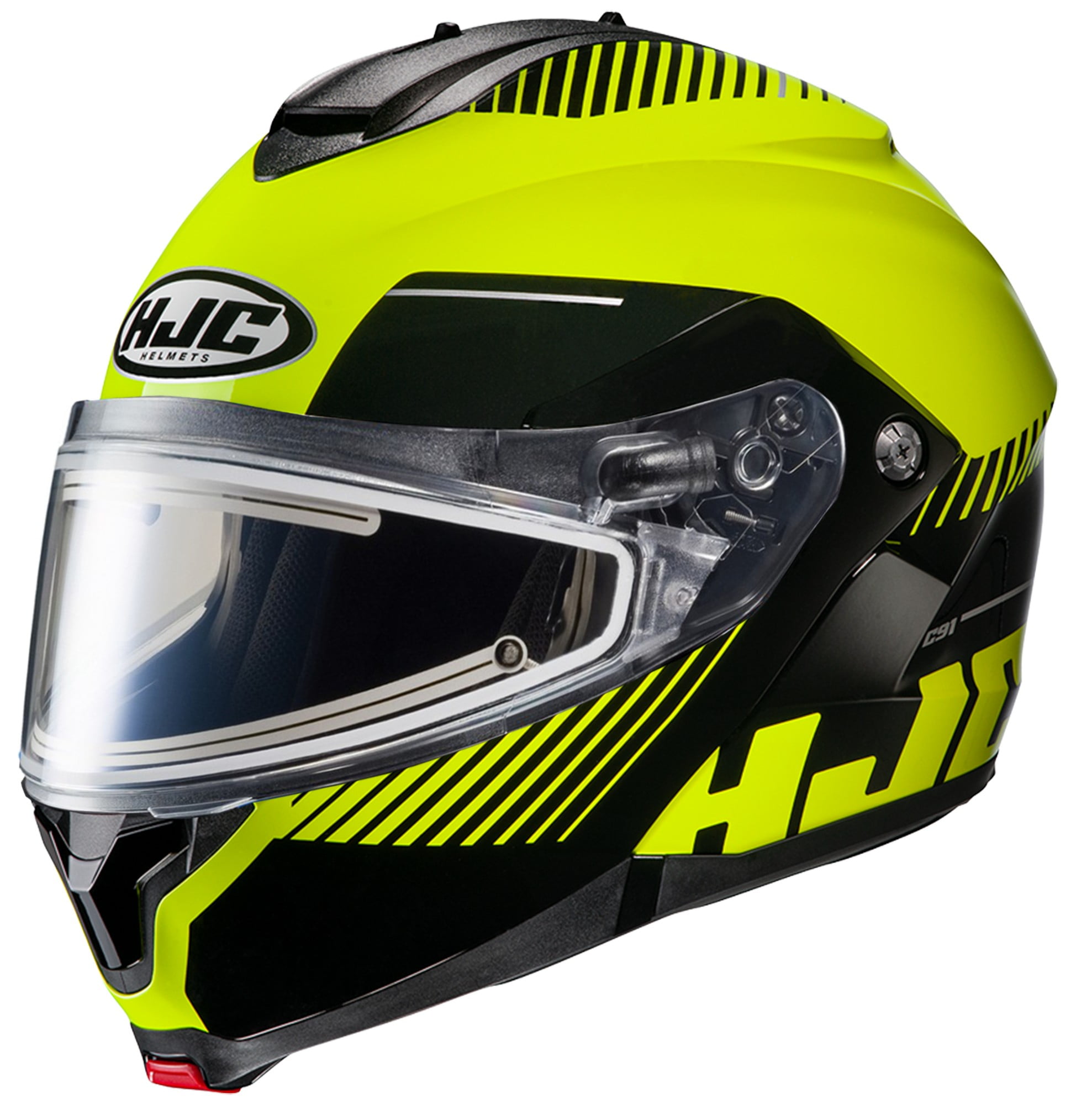 HJC C91 Prod Modular Snow Helmet w/Heated Electric Shield HiViz XL