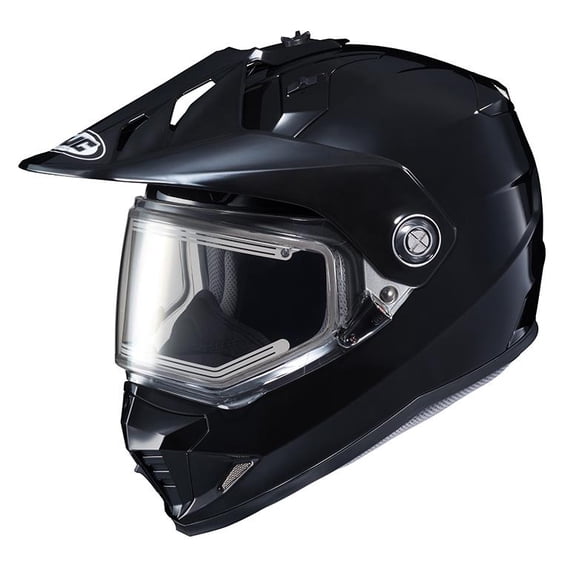 HJC DS-X1 Solid snowmobile helmet with Dual Lens Shield (Medium, Black)