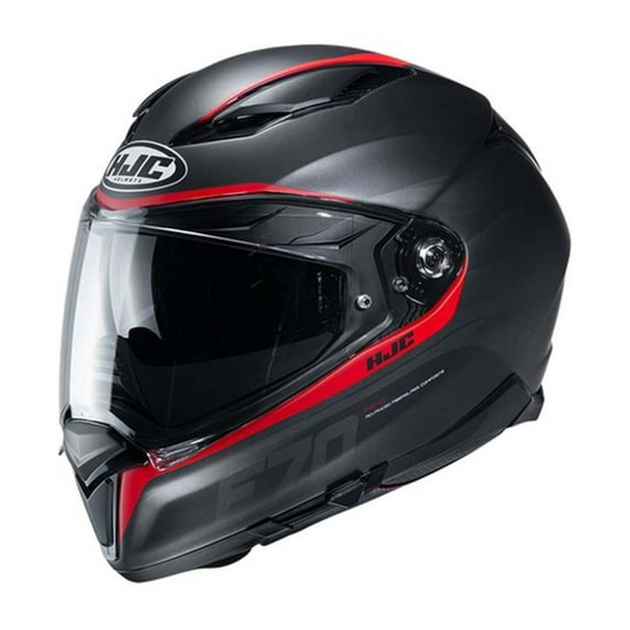 HJC F70 Feron Motorcycle Helmet Black/Red LG