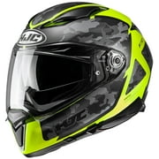 HJC F70 Katra Helmet Semi-Flat Hi-Viz Yellow (MC-3HSF) (Large, Gray Semi-Flat Hi-Viz Yellow (MC-3HSF))
