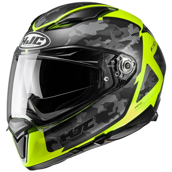 HJC F70 Katra Motorcycle Helmet Hi-Vis/Camo XS
