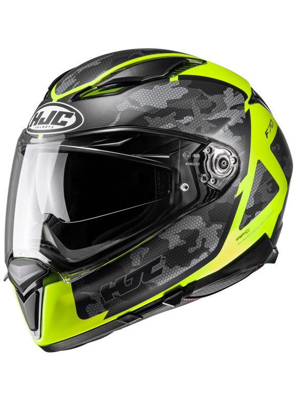 HJC F70 Katra Motorcycle Helmet Hi-Vis/Camo XS
