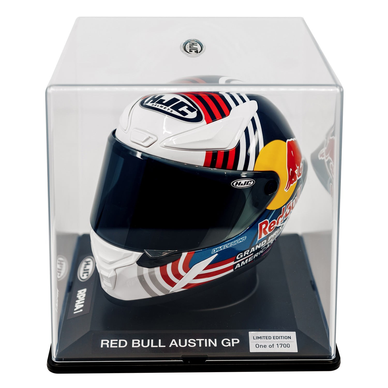 HJC RPHA 1 Mini Red Bull Austin GP Replica Motorcycle Helmet Red 