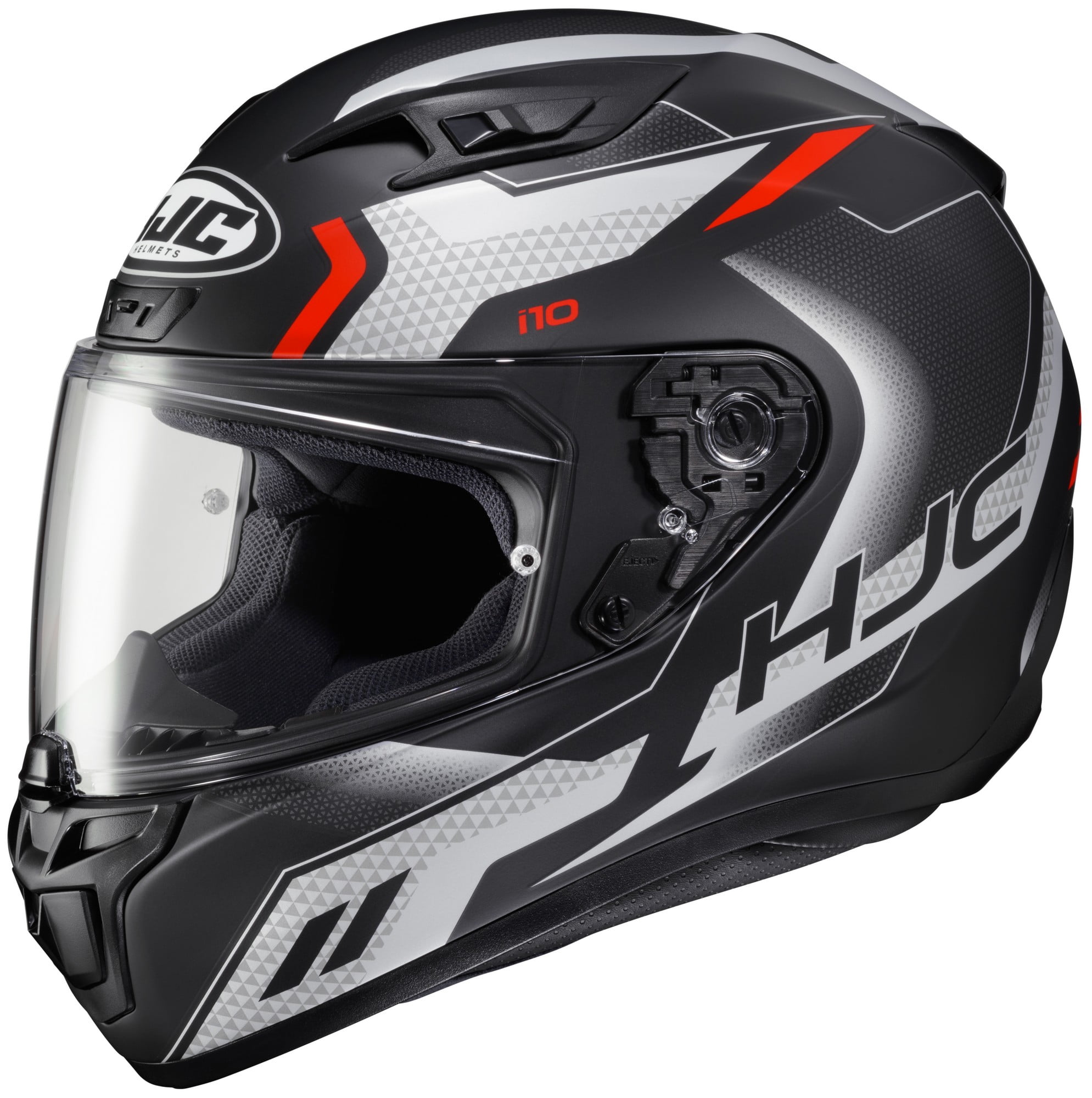 HJC i10 Robust Helmet Semi-Flat Red (MC-1SF) (Large, Black Semi