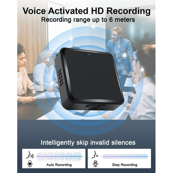 (HJG)--Magnetic Digital Voice Recorder With AI-Triple Noise Reduction,Portable Audio Recorder Compatible With Smart Cell Phone PC Recording Device For Lectures,Meetings,Interviews,Black**--(.'/[;)