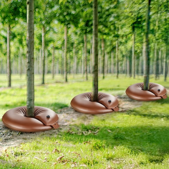 (HJG)-- Tree Watering Bags Slow Release, 4 Pack 16 Gallons Tree Watering Ring, Reusable Refillable Tree Irrigation Ring Water Bags, Heavy Duty Watering System For Shrub Tree Root Drip Irrigation l;'/