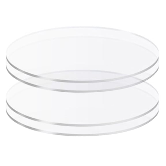 HJJLRH 2 Pcs Round Clear Acrylic Sheets, Acrylic Cake Disc Thick Transparent Circle Disc for Cake Discs, Plexiglass Table Top, Acrylic Backdrops and DIY Display Projects Craft