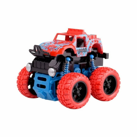 HJJLRH Monster Trucks for Boys, 360° Rotation 4 Wheels Drive Durable Friction Cars Powered Push and Go Toys Truck Playset Gift for 3 4 5 6 7 8 Year Old Kids Girls