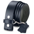 thumbnail image 1 of HJONES Men’s Replacement Belt no Buckle Belt Strap, Men's Leather Belt with Silver Snap On Belt Without Buckle 1 1/2” Wide(Blue,42inch), 1 of 7